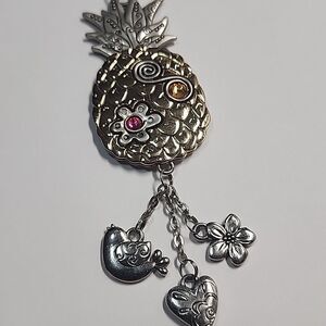 Silver and Gold Pineapple Car Charm